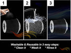BLACK 2.5" 63.5 mm Inlet Cold Air Cone Replacement Performance Washable Clamp-On Dry Air Filter
