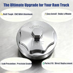 iFJF 68065612AA Fuel Filter Housing Cover Cap Replacement for 2011-2024 Ram 6.7L 2500 3500 4500 5500 2010 DODGE RAM 2500 3500 PICKUP DODGE RAM 4000-5000 Cummins Diesel Engine Billet Aluminum(Silver)