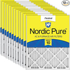 Nordic Pure 18x18x1 (Actual Size: 17 3/4 x 17 3/4 x 3/4) Pleated MERV 10 Air Filters 12 Pack
