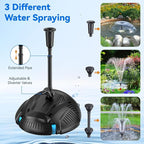 POPOSOAP 70W Solar Pond Filter with Fountain Pump, Solar Powered Water Pump with 580GPH Pond Filter for Outdoor Ponds, Adjustable Diverter Valve for Koi Ponds, Waterfalls, Garden Water Features