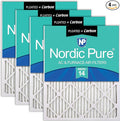 Nordic Pure 16x20x1 (Actual Size: 15 1/2 x 19 1/2 x 3/4) Pleated Air Filters MERV 14 Plus Carbon 4 Pack
