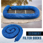 4 Pcs Sediment Filter Erosion Control Blanket Silt Fence Sock with Stuffers Drain Stormwater Sediment Filter for Erosion Control and Storm Drain Protection (Blue)