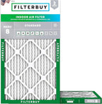 Filterbuy 8x20x1 Air Filter MERV 8 Essential Dust & Allergy Defense (2-Pack), Electrostatic Pleated HVAC AC Furnace Filters Replacement, Made in USA (Actual Size: 8.00 x 20.00 x 0.75)