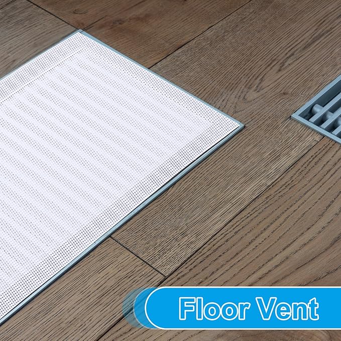 PATIKIL 4"x12" Magnetic Vent Cover, 6 Pack Floor Wall Air Registers Cover Strong Magnet Vent Screen Mesh for Blocking Hair Dust Debris, White