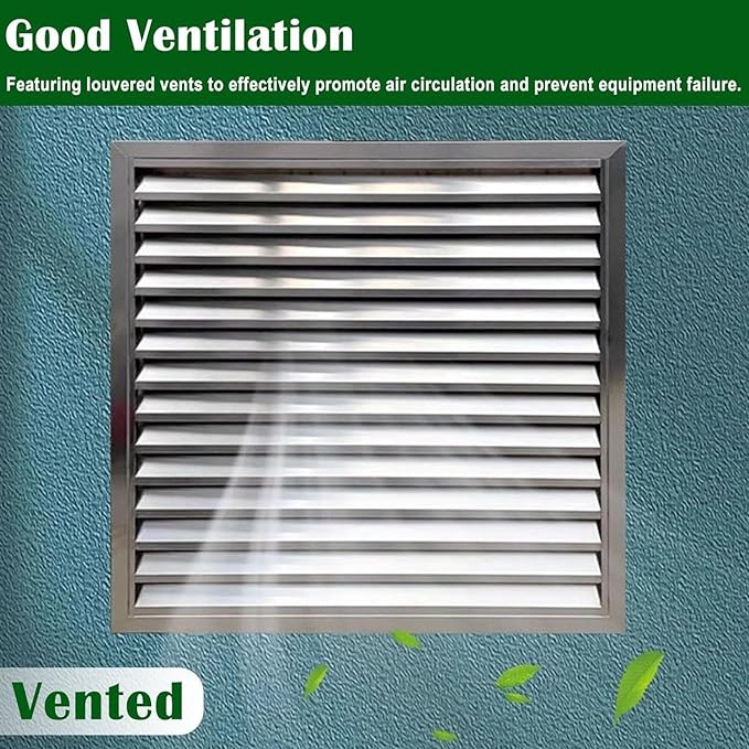 Heat Dissipation Louvered Vent Wall Gable Vents 304 Stainless Steel, Weather-Resistant Air Grille for Shed Barn Generator Box(30x33in/75x85cm)