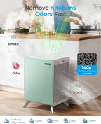 Air Purifiers for Home Large Room Up to 2250 ft² - Dual 3-Stage Filter of Washable Filter and True HEPA Filter with AQI, Auto Mode, Sleep Mode