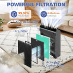 5510 5520 HEPA Toxin Absorbe Air Purifier Filter Q Replacement for Winix 5510 5520 Plasmawave Air Purifier H13 True HEPA Carbon Filter,# 1712-0123-00,3 Combon Set