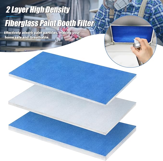 U0U 10 Pieces Paint Booth Filters,Portable Spray Booth Filter, Paint Booth Exhaust Filters for Replace Airbrush Spray Booths Paint Booth