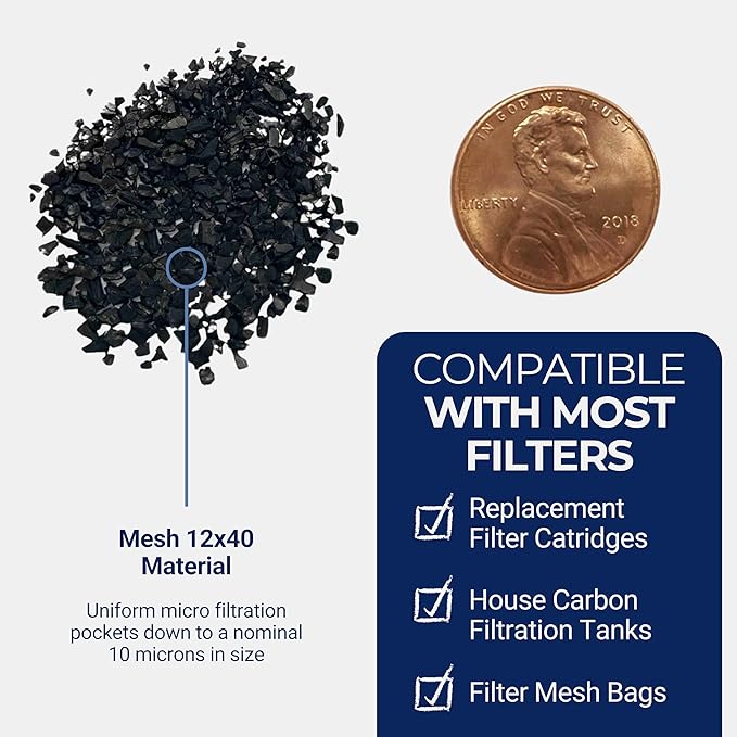 IPW Industries, Inc. - Bulk Activated Carbon - Coconut Shell Granular Activated Charcoal (GAC) for Water Filtration and Replacement Media (20lbs.)