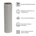 PATIKIL 40" L x 16" W Woven Wire Mesh, 60 Mesh 304 Stainless Steel Air Vent Filter Screen with Gloves for Window Security Vent Cover Filtration Animals Fence