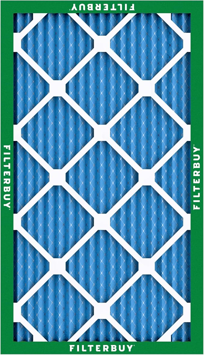 Filterbuy 10x20x1 Air Filter MERV 13 Optimal Smoke & Allergy Defense (4-Pack), Electrostatic Pleated HVAC AC Furnace Filters Replacement, Made in USA (Actual Size: 9.50 x 19.50 x 0.75)