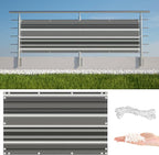 Privacy Fence Screen 2.3' x 65.6' UV-Protection Wind-Resistant Outdoor Dog Fence, with Grommets, for Patio, Backyard, Porch, Railing Shield, Black White Stripes