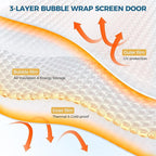 Magnetic Thermal Insulated Door Curtain - Fit Door Size 36x82 Inch Waterproof Bubble Wrap Door Cover Light Filtering Screen Door, Keep Warm in Winter Cool in Summer, Kid & Pet Friendly