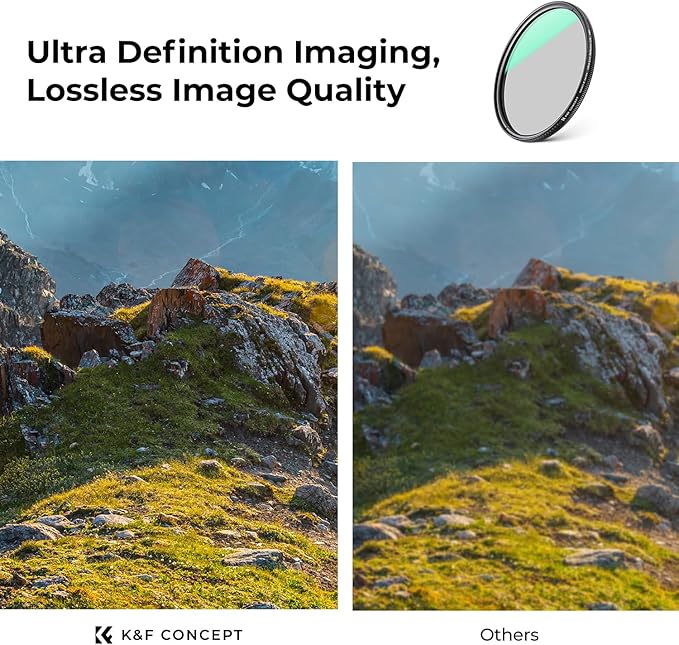 K&F CONCEPT 82mm Ultra-Low Reflectivity Circular Polarizers Filter 28 Multi-Layer Coatings Ultra-Slim High Definition Polarizing Camera Lens Filter (Nano-X Series)
