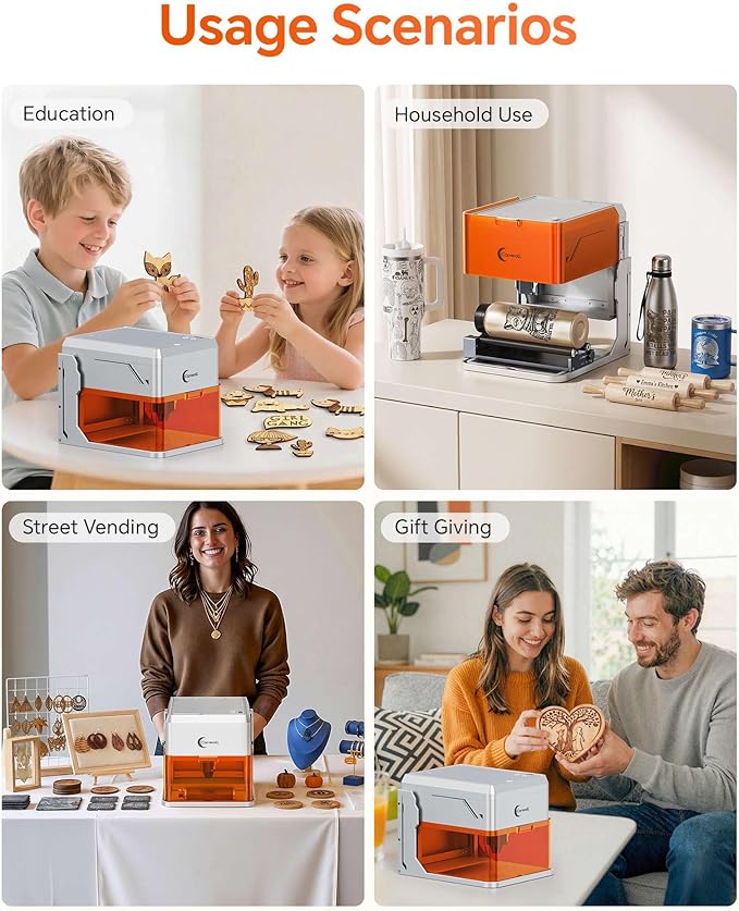 5W Desktop Laser Engraver with Camera, WiFi & AI, A1 Pro AA Beginner Smart Laser Engraver Machine for Home DIY, Beginners, Personal Gifts Engraves Wood/Leather/Paper/Glass/Food, Class 1