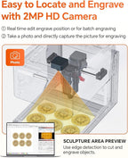 A1 Pro 10W Mini Laser Engraver with Camera, Portable Laser Engraver and Cutter Desktop Lazer Engraving Machine for Wood Leather Painted Metal Glass, Home DIY, Small Business, Class 1