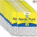 Nordic Pure 12x25x1 (Actual Size: 11 3/4 x 24 3/4 x 3/4) Pleated MERV 10 Air Filters 24 Pack