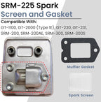 SRM-225 Spark Screen and Gasket (4 Set) Fit for Echo 14586240630 Muffler Spark Arrestor Screen, Echo 14586642031 Muffler Gasket Parts