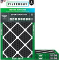 Filterbuy 10x20x1 Air Filter MERV 10 Odor & Allergy Defense with Activated Carbon (3-Pack), Electrostatic Pleated HVAC AC Furnace Filters Replacement, Made in USA (Actual Size: 9.50 x 19.50 x 0.75)