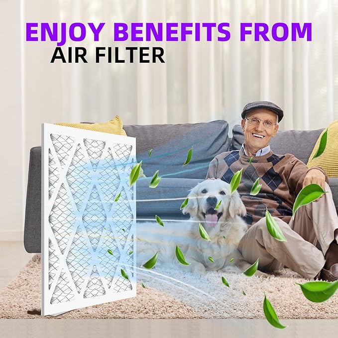20x23x1 (6-Pack) MERV 13 Pleated Air Filter (Actual Size: 19.75"x22.75"x0.75") MPR 1900 & FPR 10, Furnace Air Filters,20x23x1 air filter