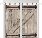Farmhouse Wood Grain Bedroom Curtains 72 Inch Length, Window Curtains Tab Top, Vintage Country Barn Gate Brown Light Filtering Window Treatments Drapes 52"x72" 2 Panel