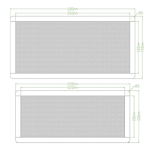120mm Fan Filter,HFEIX Computer Case Dustproof Magnetic Frame Mesh Black 2Pack(120x240mm)