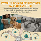 Barnakl Pet Fresh Ceiling Fan Filters for Blades, Zeolite Air Filters, Ceiling Fan Air Purifier Pads, Odorless Pet Odor Eliminator for Home, Fan Filters for Dust, Dander & Odors – 5 Pack