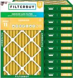 Filterbuy 16x24x2 Air Filter MERV 11 Superior Pet & Allergy Defense (12-Pack), Electrostatic Pleated HVAC AC Furnace Filters Replacement, Made in USA (Actual Size: 15.38 x 23.38 x 1.75)