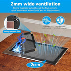 4-Pack 5"x11" Powerful Magnetic Vent Covers - Super Strong Neodymium Magnets, No Slip & No Drill Needed - Secure Fit for Floor/Wall/Ceiling Registers - Durable Air Vent Screen (Black, 5x11)