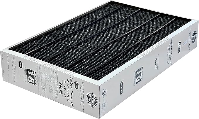 Lennox Healthy Climate Lennox X6672 16x25x5 Healthy Climate Carbon-Clean MERV 16 Filter Bundle with Same Day Supply Filter Change Reminder