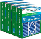 Filterbuy 19x20x5 Air Filter MERV 13 Optimal Smoke & Allergy Defense (4-Pack), Pleated HVAC AC Furnace Filters for Bryant, Carrier, BDP, Day & Night, and Payne (Actual Size: 19.06 x 19.81 x 4.25)