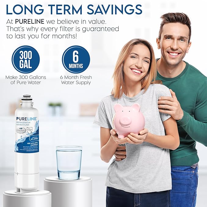 Pureline Replacement for Bosch® Ultra Clarity® Pro Water Filter, BORPLFTR50, 11025825, BORPLFTR55, 12028325, 11032531, 12033030, B36CT80SNS, B36CL80ENS, WFC100MF, WFS200MF Refrigerator Water Filter
