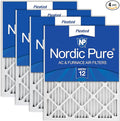 Nordic Pure 20x25x1 (Actual Size: 19 1/2 x 24 1/2 x 3/4) Pleated MERV 12 Air Filters 4 Pack