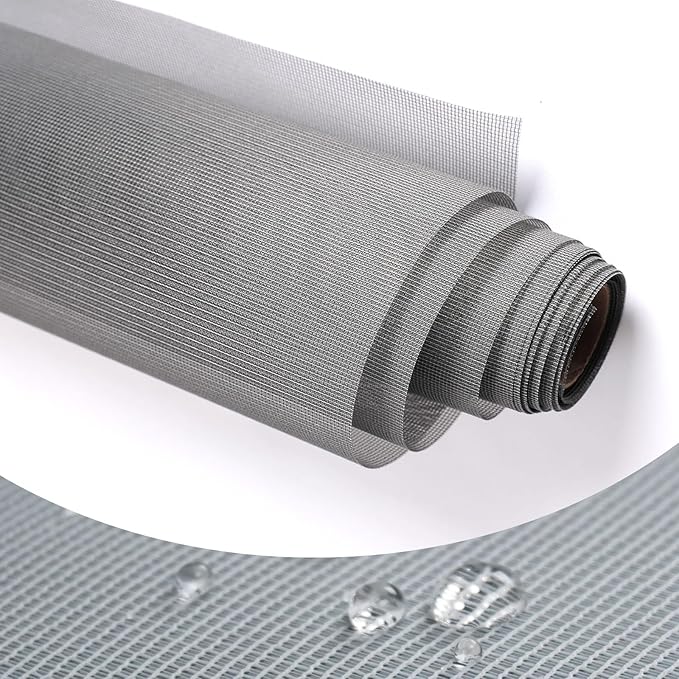 High Density dustproof and Pollen Proof net Window Screen mesh roll Used to Replace Screen Windows and Doors (Grey high-Density mesh,787''×57''(2000×145cm)