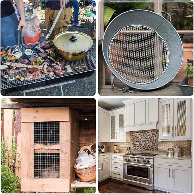 Stainless Steel Woven Wire Mesh, 304 Stainless Steel Mesh Sheet, Heat-Resistant Woven Wire Rodent Mesh Garden Insect Screen Airbrick Filter Net with 2 Mm Mesh Hole Never Rust