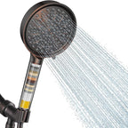 Cobbe Filtered Shower Head with Handheld, High Pressure 6 Spray Mode Showerhead with Filters, Water Softener Filters Beads for Hard Water - Remove Chlorine - Reduces Dry Itchy Skin, Oil Rubbed Bronze