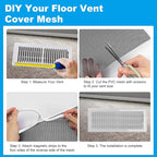 DIY Vent Cover Kit, 13.8"x11.8" Mesh Screen (4 Packs) & 16.4FT Strong Residue-Free Adhesive Tape, Bonds to Wood/Plastic & More（White）