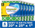 Maycold MERV 13 20x25x1 Air Filter (6-Pack), High-Efficiency Pleated AC & Furnace Filters, Actual Size: 19.70" x 24.70" x 0.75", Individually Wrapped in Plastic