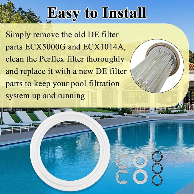 Diaphragm Gasket, Fit for Hayward Perflex DECX5000G, EC40AC,EC50,EC50C,EC50A,EC50AC Series Extended DE Filter, W/ECX1014A Bump Shaft Kit ECX1011 ECX9611246 ECX1014, Part NO. HAY-051-1507,EC-50C,EC-40C