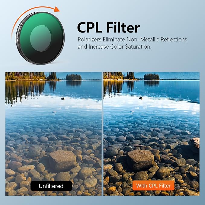 AMAZEAR ND & CPL Filters Set for Insta360 Go Ultra, Insta 360 Accessories ND8 + ND16 + ND32 + CPL Replacement Lens Filters Kit | 4 Pack | Optical Glass | HD | Oil Resistant | Easy to Use |