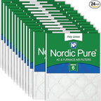 Nordic Pure 16x16x1 (Actual Size: 15 3/4 x 15 3/4 x 3/4) Poly Green MERV 6 AC Furnace Air Filters – Reduces Dust, Pollen, Pet Dander & Allergens – 24-Pack