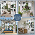 Summer Outdoor Curtains for Patio Leaves Garland Plumeria Wood Buffalo Plaid Waterproof Outside Curtains with Grommet Top Weatherproof Curtain for Cabana Pergola Gazebo, 1 Panel, 54" W x 108" L