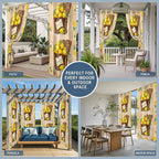 Lemon Outdoor Curtains for Patio Lemons in Baskets Summer Tropical Plant Brown Waterproof Outside Curtains with Grommet Top Weatherproof Curtain for Cabana Pergola Gazebo, 2 Pack, 54" W x 108" L