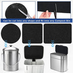 Square Compost Bin Charcoal Filters 78.7 x 5.5 Inch, Activated Carbon Filter Sheet Thickening Trimmable for Compost Bucket Compost Pail Countertop Recycle Bin