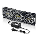 12025 Computer Fan 3 x 120 mm Small Brushless Axial Big Airflow Cooling Fan, AC 100V - 240V Speed Control Fan, for Cabinet Computer Case Chassis Server Workstation Amplifier Pet Box Cooling (3)
