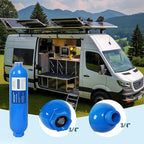 2 Pack RV Inline Water Filter with 2 Flexible Hose Protector, Reduce Bad Taste, Odors, Rust, Chlorine, Fluoride and Sediment in Drinking Water, Dedicated for RVs Campers Marines