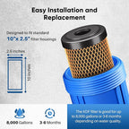 1 Micron 2.5" x 10" Whole House CTO Carbon Water Filter Cartridge Replacement for Under Sink Water Filter System, Dupont WFPFC8002, WFPFC9001, FXWTC, SCWH-5, WHEF-WHWC, WHCF-WHWC, AMZN-SCWH-5, 2Pack