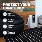 HATHASPACE HSP001 True HEPA Air Purifier for Home, Removes 99.9% of Dust, Smoke, Pet Dander, Odors, VOCs, Covers Up to 700 Sq. Ft, Quiet Air Cleaner with Smart Sensor for Bedroom & Large Rooms
