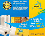 100 Vacuum Sealer Bags: Gallon Size (11" x 16") by OutOfAir Works With FoodSaver & Other Machines - 33% Thicker BPA Free, Commercial Grade, 11 x 16 inches