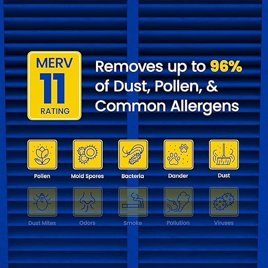 AprilAire 410 Replacement Filter for AprilAire Whole House Air Purifiers - MERV 11, Clean Air & Dust, 16x25x4 Air Filter (Pack of 8)